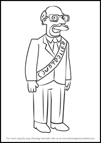 How to Draw Atkins, State Comptroller from The Simpsons