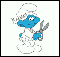 How to Draw Barber Smurf from The Smurfs