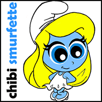 How to Draw Chibi Smurfette or Baby Smurfette from The Smurfs