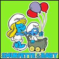 How to Draw Smurfette and Baby Smurf from the Smurfs with Easy Steps Lesson