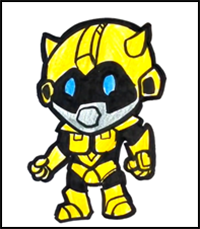 How to Draw Transformers (Cute) - Bumblebee