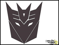 How to Draw Decepticon Logo from Transformers