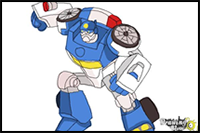 How to Draw Chase from Transformers Rescue Bots