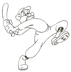 How to Draw Cartoon Baseball Players Hitting Ball