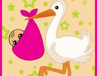 How to Draw a Cartoon Stork with a Baby