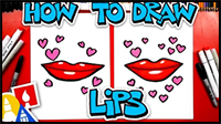How To Draw A Valentines Day Kissing Lips