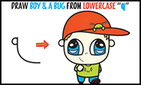 Learn How to Draw a Chibi Boy with a Cute Bug on His Baseball Hat Easy Step by Step Drawing Tutorial for Kids & Beginners