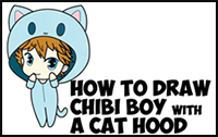 How to Draw a Chibi Boy with Hood On – Drawing Cute Chibi Boys – Easy Step by Step Drawing Tutorial for Kids