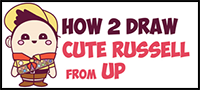 How to Draw Russell the Boy from Disney Pixar’s Up – Cute / Chibi / Kawaii Style Drawing Tutorial