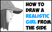 Learn How to Draw a Realistic Cute Little Girl's Face/Head from the Side Profile View Step by Step Drawing Tutorial for Beginners