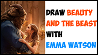 How to Draw Belle and Beast from Beauty and the Beast with Emma Watson 2017 Step by Step Drawing Tutorial