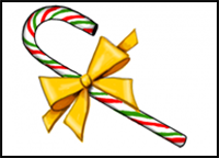 Finished Candy Cane with Bow for Christmas