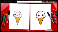 How to Draw a Cute Ice Cream Cone