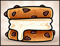 how to draw an ice cream sandwhich
