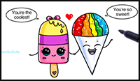 Summer Treats - How to Draw a Popsicle and Snow Cone Easy