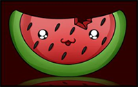 How to Draw a Chibi Watermelon