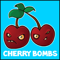 How to Draw Cherry Bombs from Plants vs Zombies with Easy Step by Step Drawing Tutorial