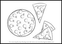 How to Draw Pizza and Slices of Pizza