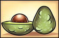 draw an avocado step by step