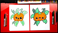 How To Draw A Funny Cute Pumpkin