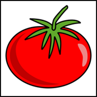 How to draw a cartoon tomato