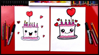 How to Draw a Cute Birthday Cake