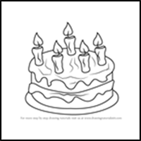 How to Draw Cake with Candles