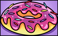 Drawing a Donut Easy, Step by Step