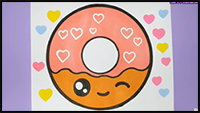 How to Draw a Cute Donut Easily