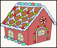 How to Draw a Gingerbread House