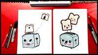 How to Draw Funny Toast and Toaster
