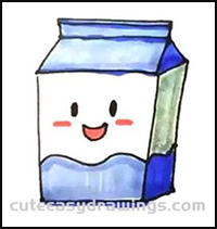 How to Draw a Box of Milk Step by Step for Kids