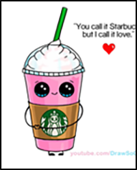 How to Draw a Starbucks Frappuccino Cute | Cartoon Drink