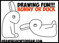 How to Draw an Optical Illusion for Kids - Is it a Duck or Is it a Bunny Rabbit - Easy Step by Step Drawing Trick