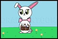 How to draw a cute Easter bunny