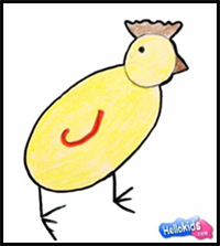 How to Draw a Realistic Yellow Easter Chick