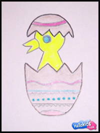 How to Draw an Easter Chick and Egg Shell
