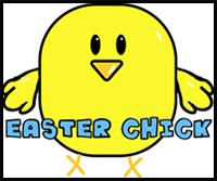 How to Draw Cute Cartoon Baby Chicks for Easter Lesson for Kids