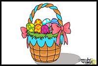 How to Draw an Easter Basket - Step 10