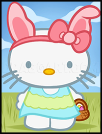 How to Draw Easter Hello Kitty