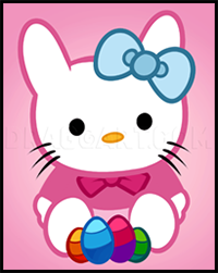 How to Draw Easter Hello Kitty, Easter Hello Kitty