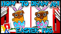 How To Draw An Easter Pug Bunny