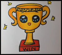 How to Draw a Trophy Easy Step by Step for Children
