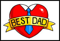 How to Draw a Best Dad Heart