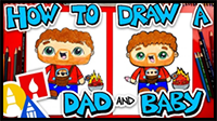 How To Draw A Father Carrying A Baby