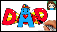 How to Draw Super Hero DAD Letters Easy - YouTube