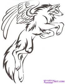 How

  to Draw Winged Wolf Tattoo
