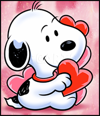 How to Draw Valentine Snoopy