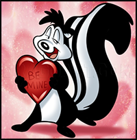 How to Draw Valentine Pepe Le Pew