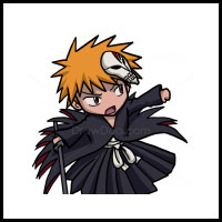 How to Draw Ichigo Kurosaki, Chibi, Bleach Manga